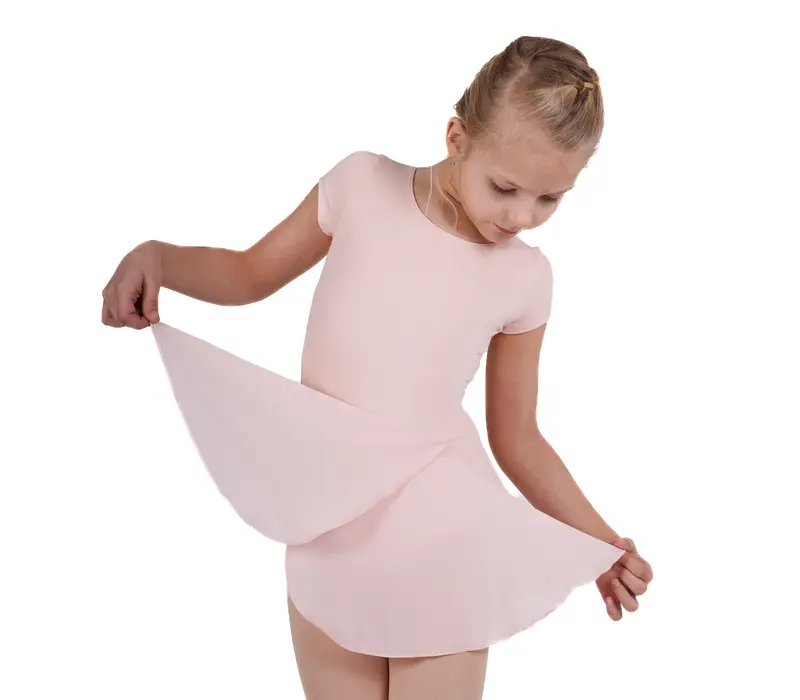 Bloch short sleeve leotard with skirt - Light Pink Bloch