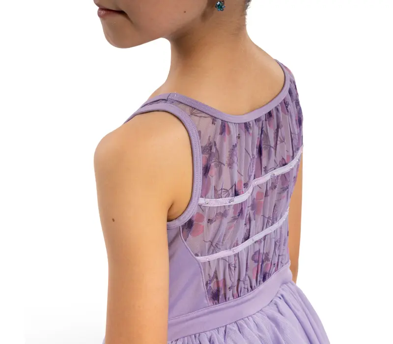 Bloch Evie Floral tank, tank leotard with tutu skirt - Lilac Bloch