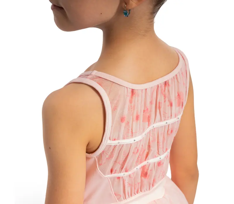 Bloch Evie Floral tank, tank leotard with tutu skirt - Candy Pink Bloch