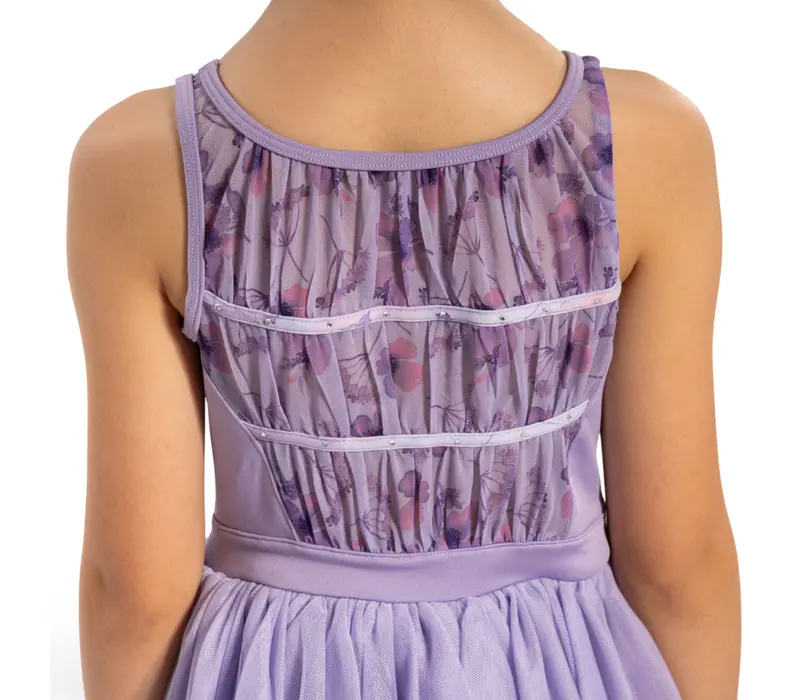 Bloch Evie Floral tank, tank leotard with tutu skirt - Lilac Bloch