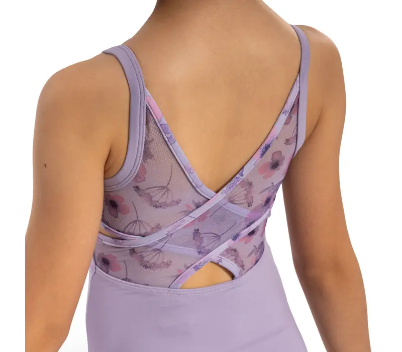 Bloch Lila Floral, camisole leotard for girls - Lilac Bloch