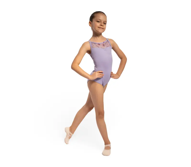 Bloch Lila Floral, camisole leotard for girls - Lilac Bloch