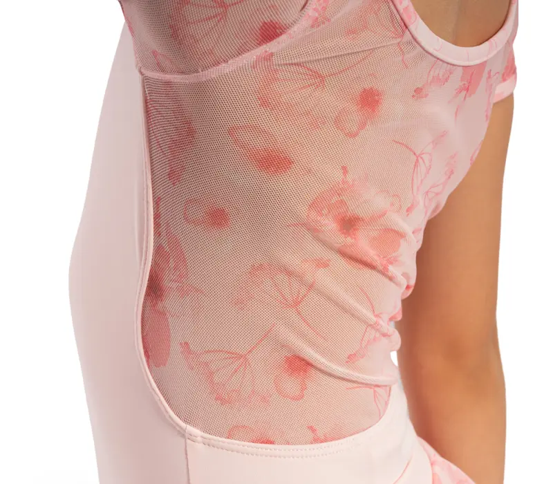 Bloch Remi Floral, girls leotard - Candy Pink Bloch