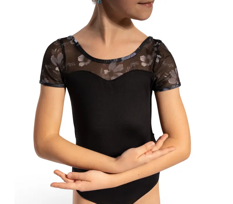 Bloch Remi Floral, girls leotard - Black