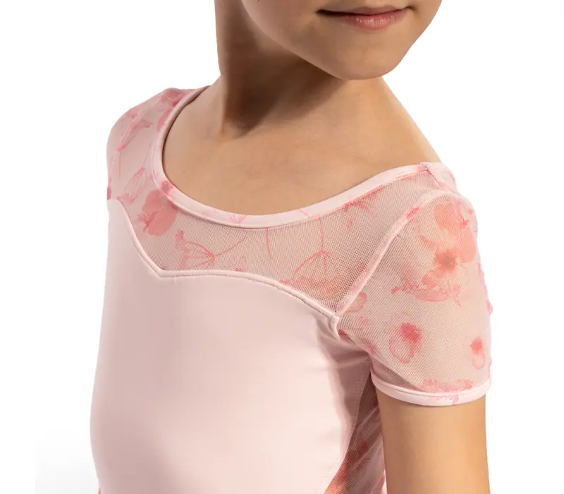 Bloch Remi Floral, girls leotard - Candy Pink Bloch