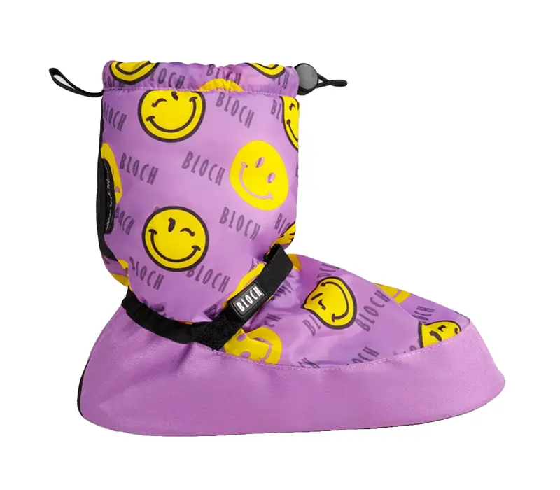 Bloch crazy printed booties, warming up shoes - Smiley Print Bloch