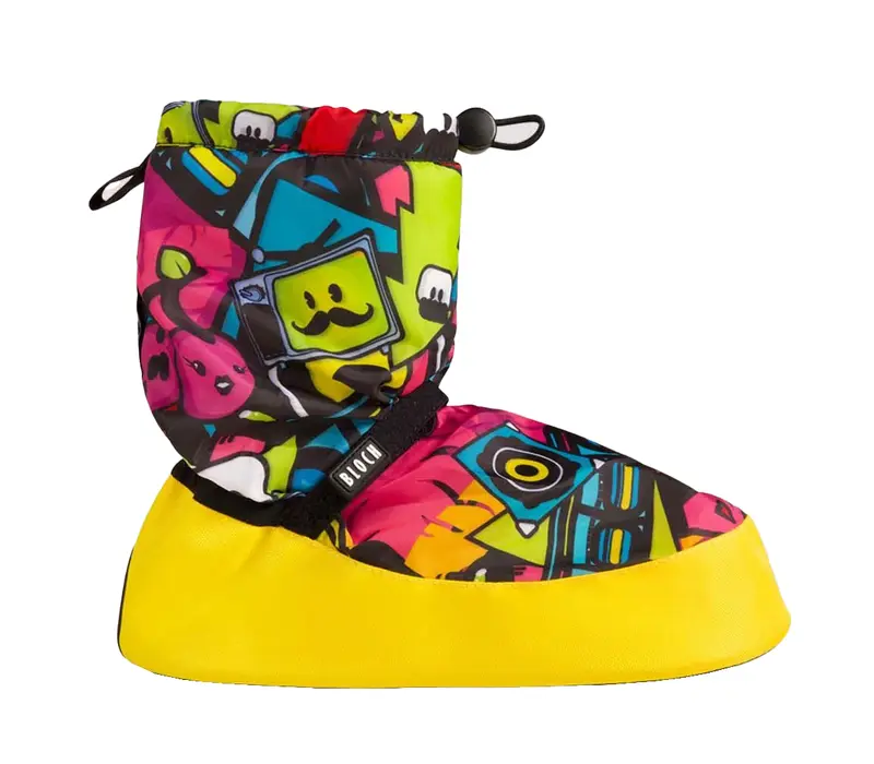 Bloch crazy printed booties, warming up shoes - Sticker Print Bloch