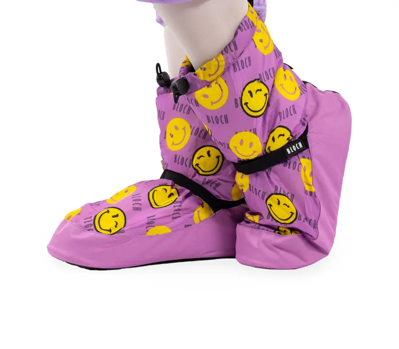 Bloch crazy printed booties, warming up shoes - Smiley Print Bloch