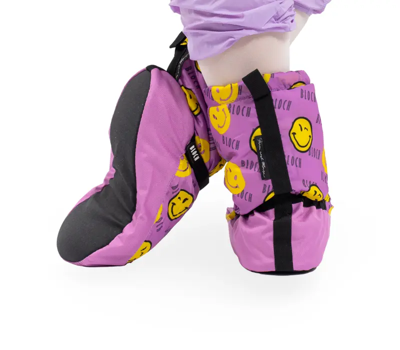 Bloch crazy printed booties, warming up shoes - Smiley Print Bloch