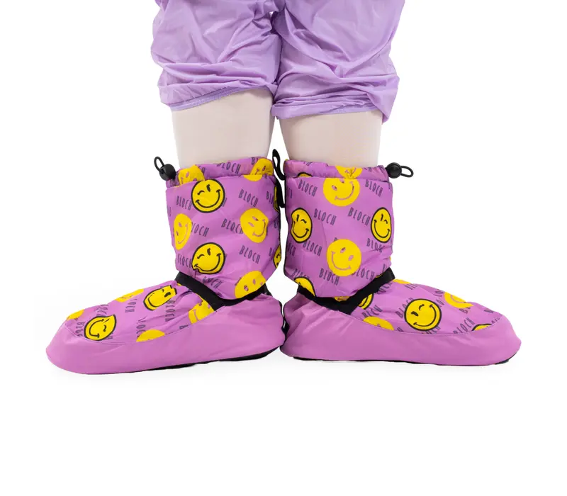 Bloch crazy printed booties, warming up shoes - Smiley Print Bloch