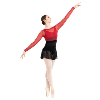 Capezio C'est La Vie Joyeux mesh cover up, women's top - Scarlet Capezio