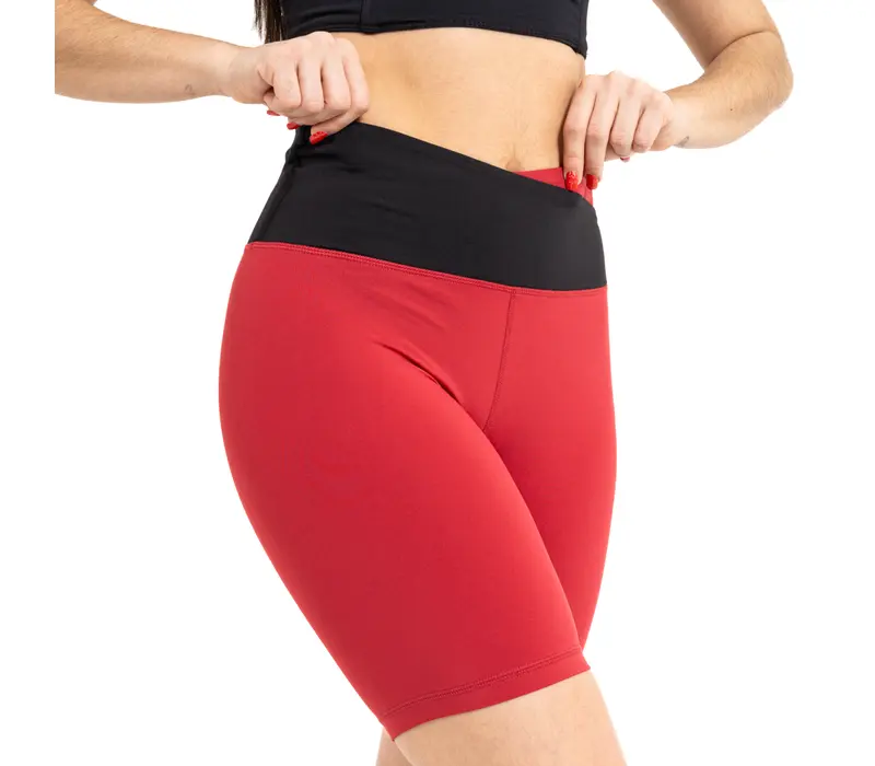 Capezio C'est La Vie Enchante Bike Short, women's thigh-high shorts - Scarlet Capezio