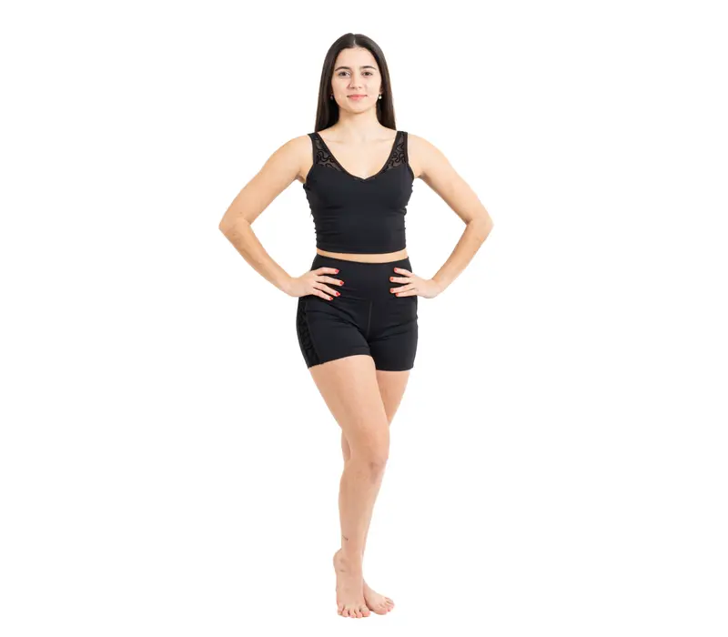 Capezio Bella Notte Vita Side Panel Short, shorts for ladies - Black