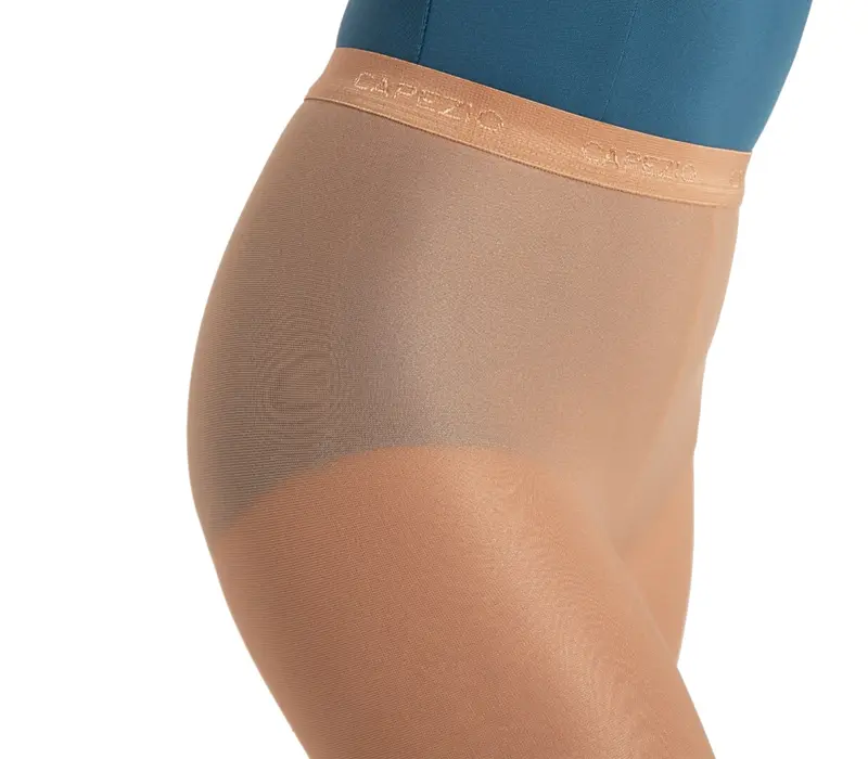 Capezio ultra shimmery, girls shiny stirrup tights - Light toast Capezio