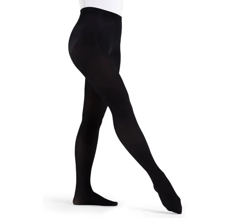 Capezio Ultra Soft tight self knit, footed women's tights - Black