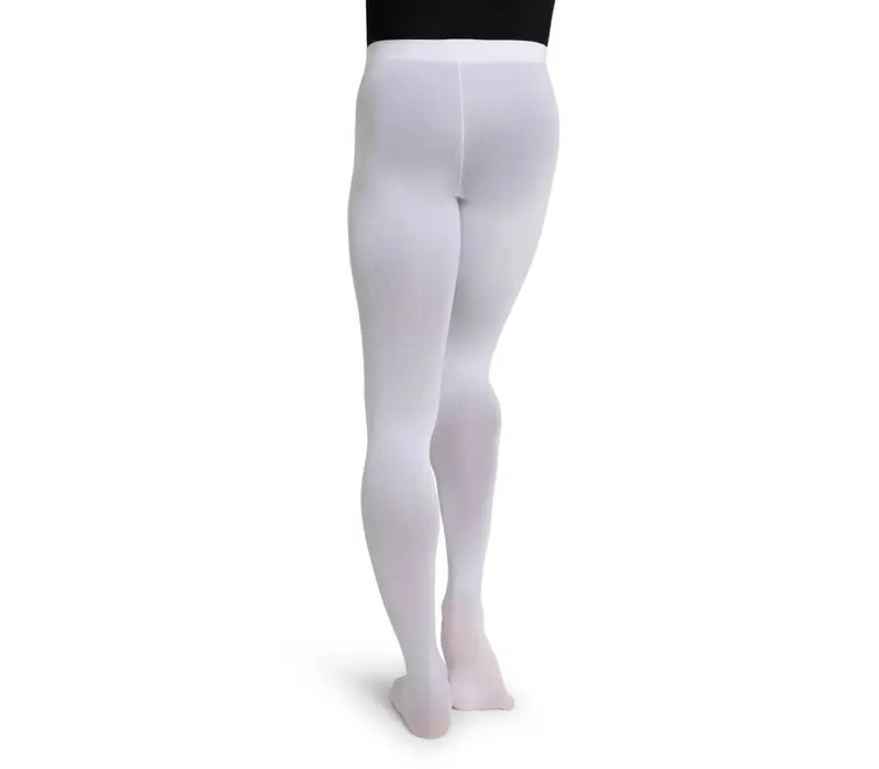 Capezio Ultra Soft tight self knit, footed women's tights - White