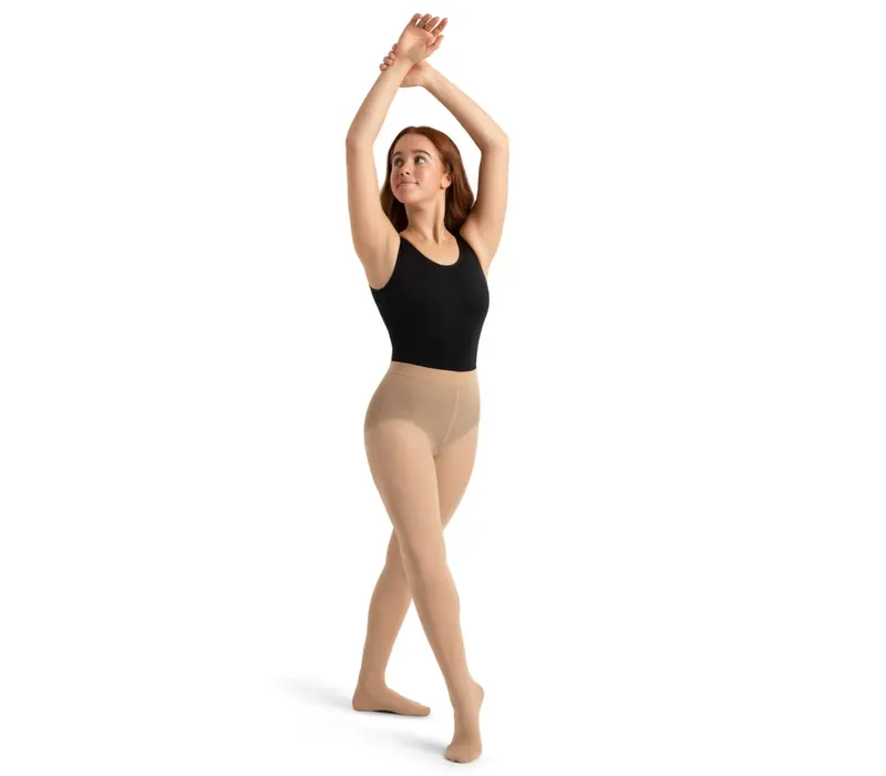 Capezio Ultra Soft tight self knit, footed women's tights - Light suntan Capezio