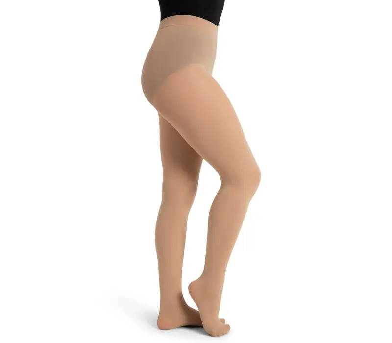 Capezio Ultra Soft tight self knit, footed women's tights - Light suntan Capezio