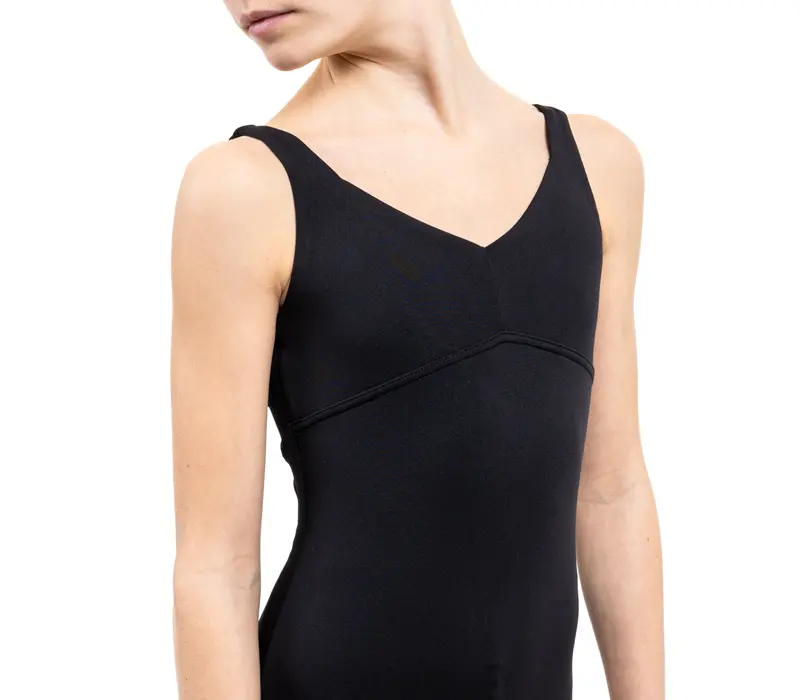 Capezio C'est La Vie Étoile Leotard, girl's leotard with thick shoulder straps - Black