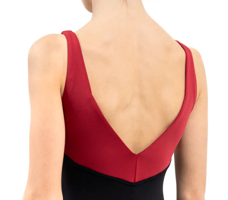 Capezio C'est La Vie Étoile Leotard, girl's leotard with thick shoulder straps - Scarlet Capezio