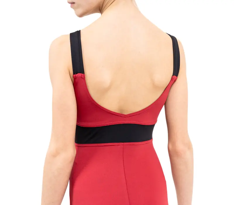 Capezio C'est La Vie Fleur, girl's leotard with thick shoulder straps - Scarlet Capezio