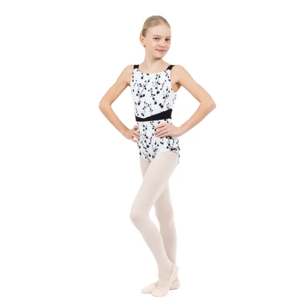 Capezio C'est La Vie Fleur, girl's leotard with thick shoulder straps