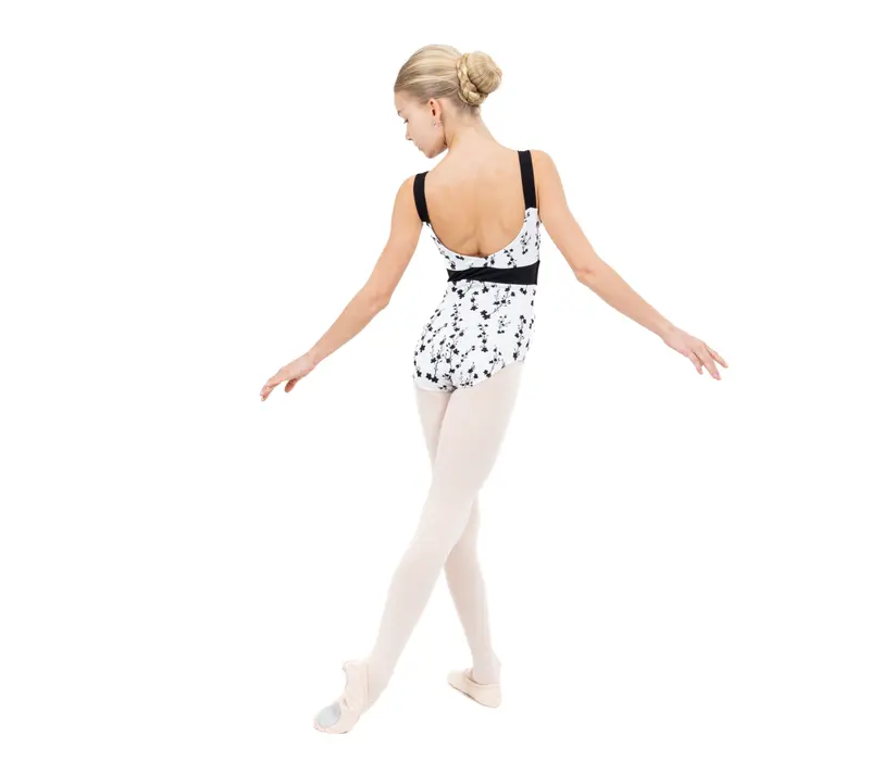 Capezio C'est La Vie Fleur, girl's leotard with thick shoulder straps - Cascading Florals Capezio