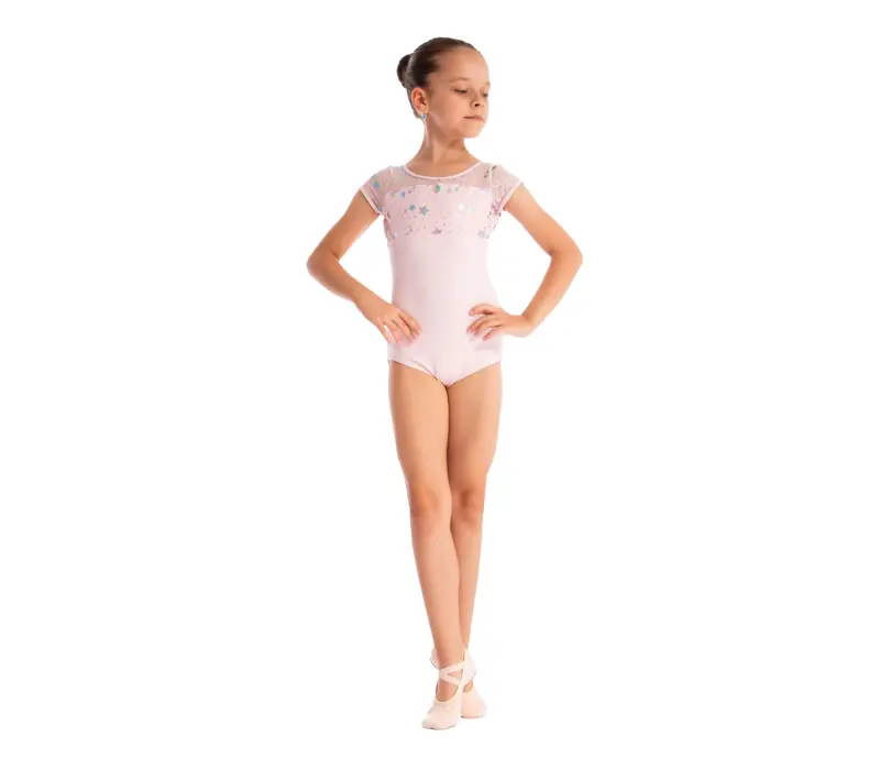 Capezio Scoop Neck Short Sleeve Leotard for children - Pink