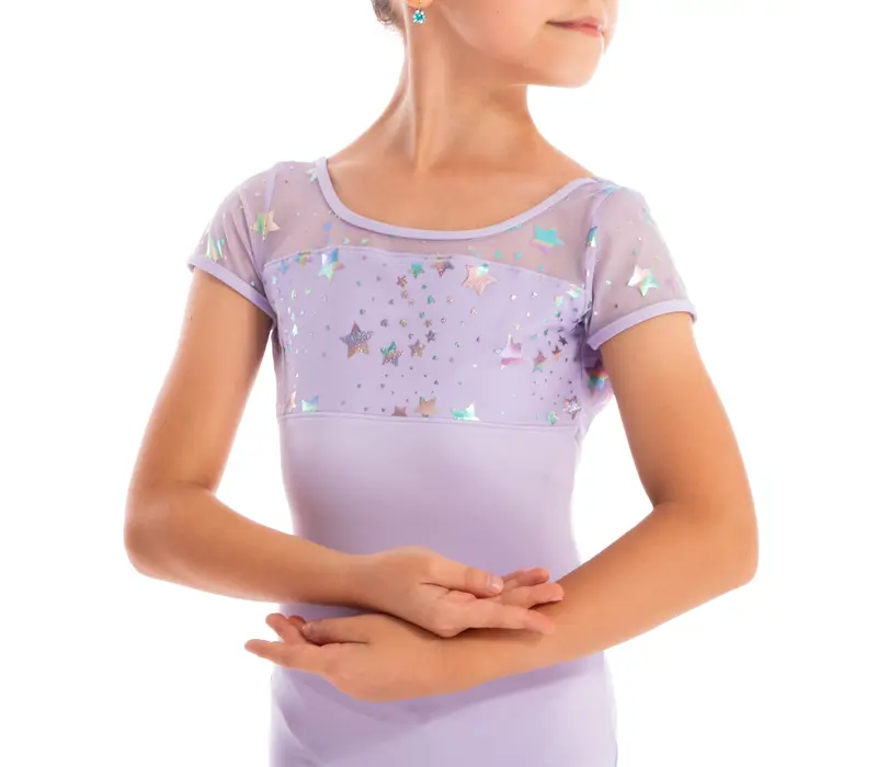 Capezio Scoop Neck Short Sleeve Leotard for children - Lavender