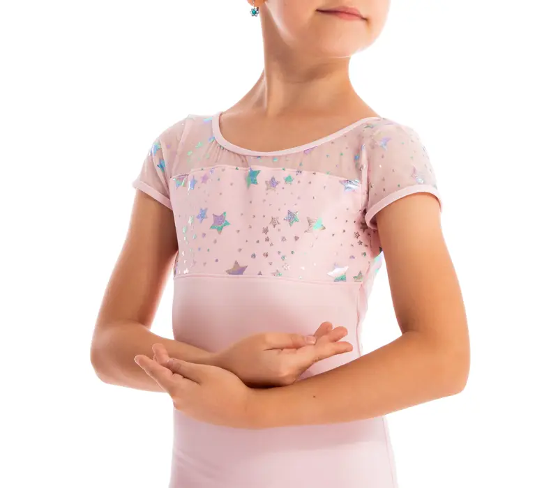 Capezio Scoop Neck Short Sleeve Leotard for children - Pink