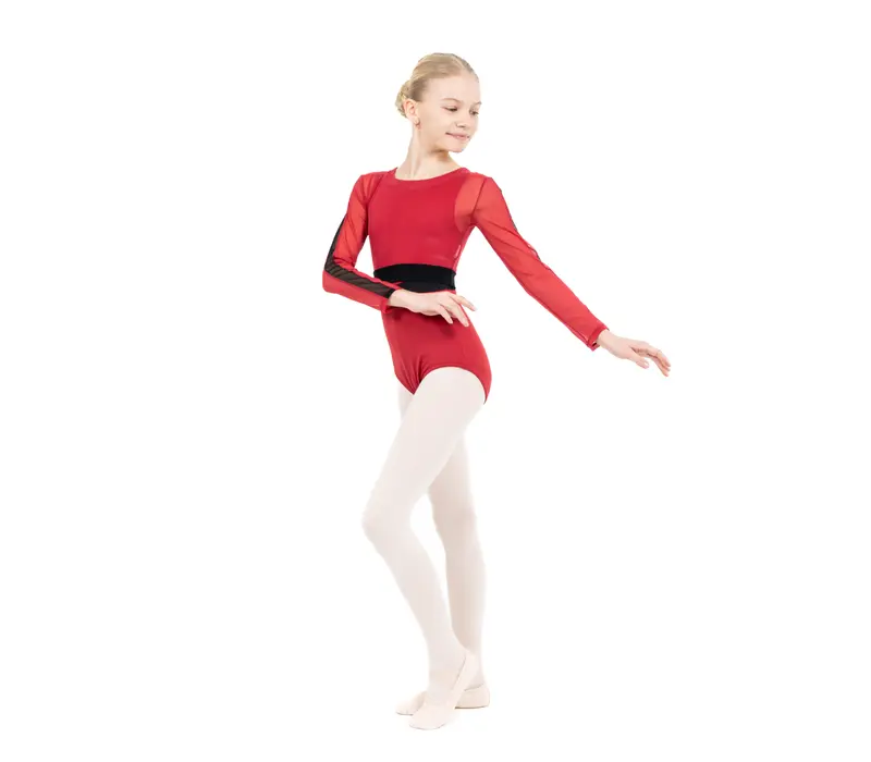 Capezio C'est La Vie Joyeux mesh cover up, girl's top - Scarlet Capezio