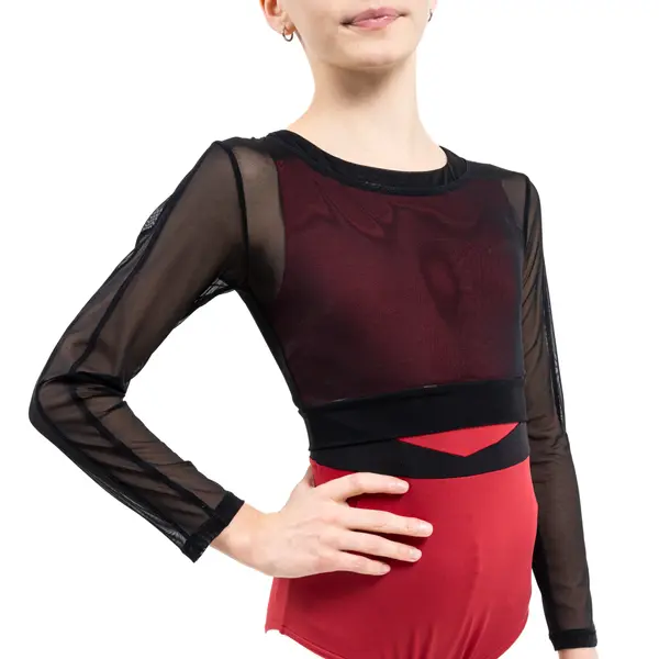 Capezio C'est La Vie Joyeux mesh cover up, girl's top