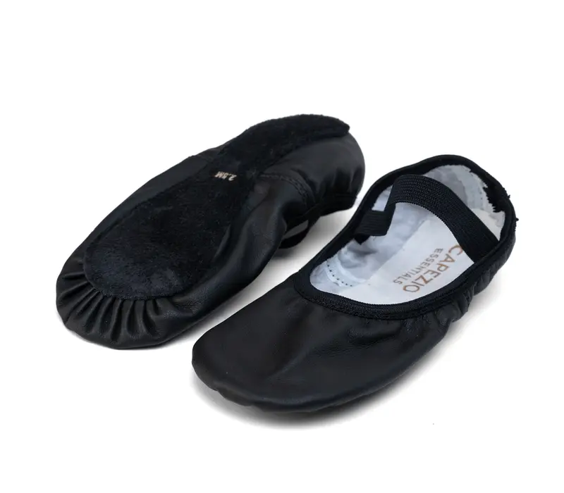 Capezio Luna, leather ballet slippers for beginners - Black