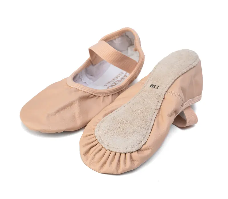 Capezio Luna, leather ballet slippers for beginners - Ballet pink Capezio