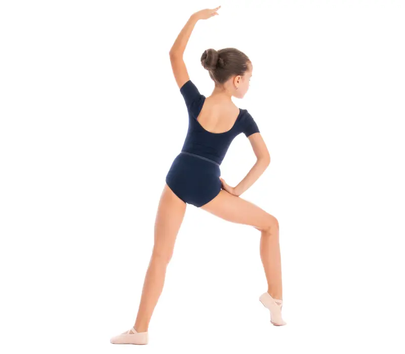 Capezio Scoop Neck Short Sleeve Leotard for children - Navy