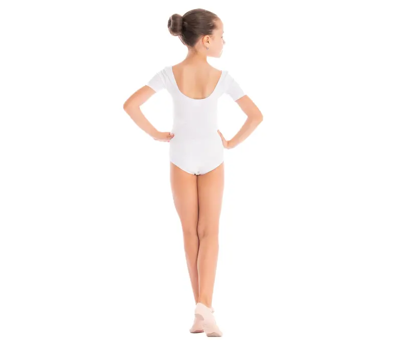 Capezio Scoop Neck Short Sleeve Leotard for children - White