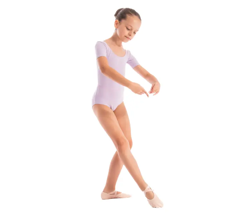 Capezio Scoop Neck Short Sleeve Leotard for children - Lavender Capezio