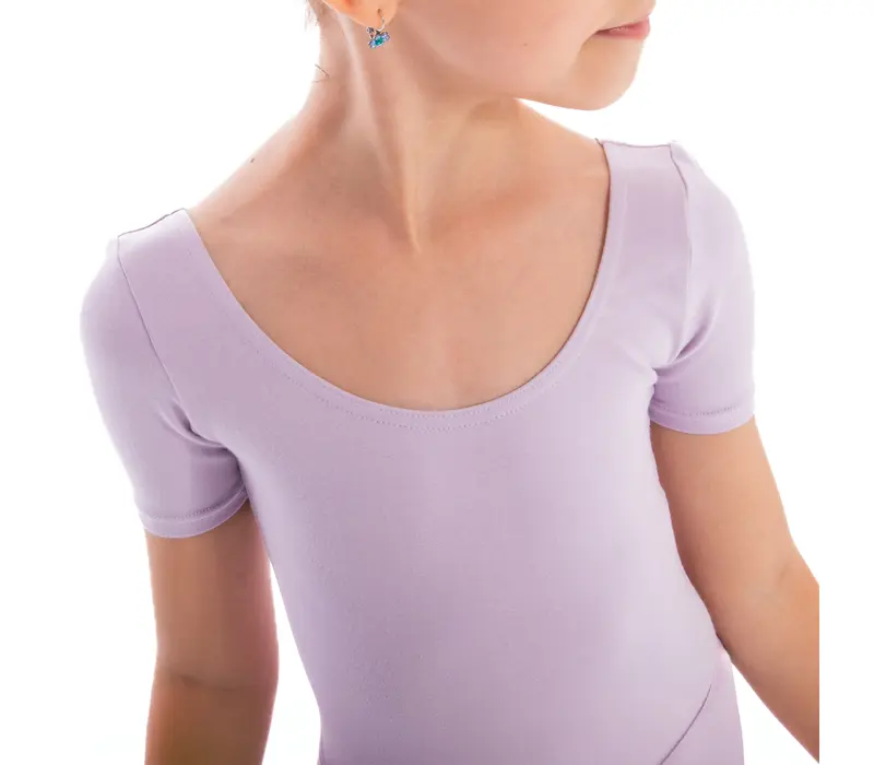 Capezio Scoop Neck Short Sleeve Leotard for children - Lavender Capezio