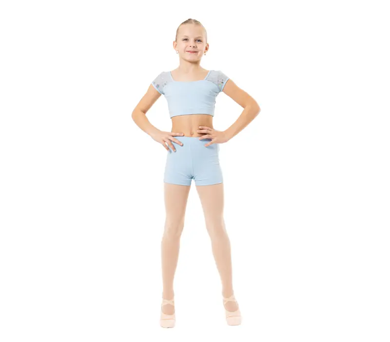 Capezio Foldover Boyshort, shorts for children - Light blue Capezio