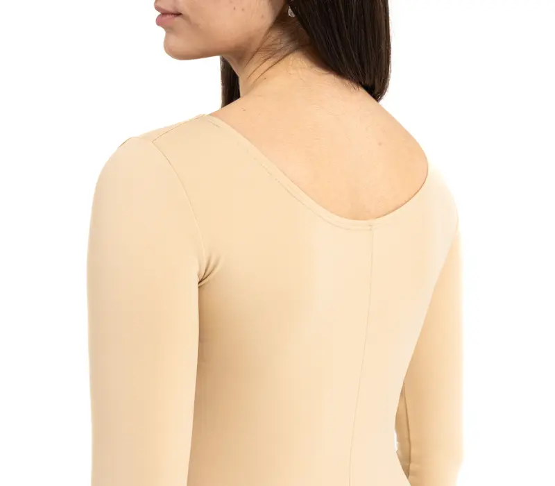 Capezio long sleeve unitard for dancers - Nude Capezio