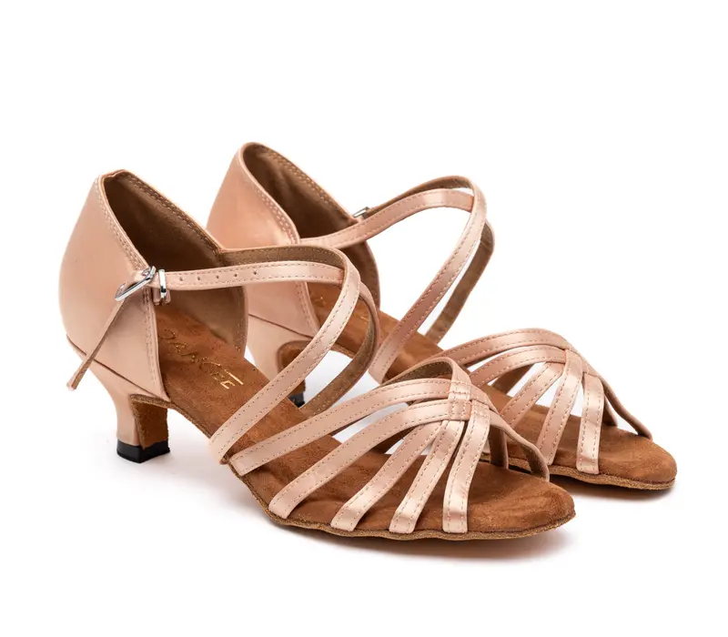 Dancee Zara, Latin Dance Shoes for Ladies - Flesh satin WJ