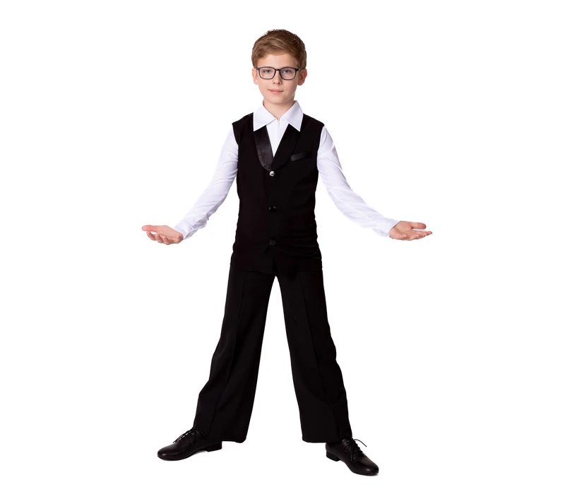 Dionis ballroom body shirt for boys - White