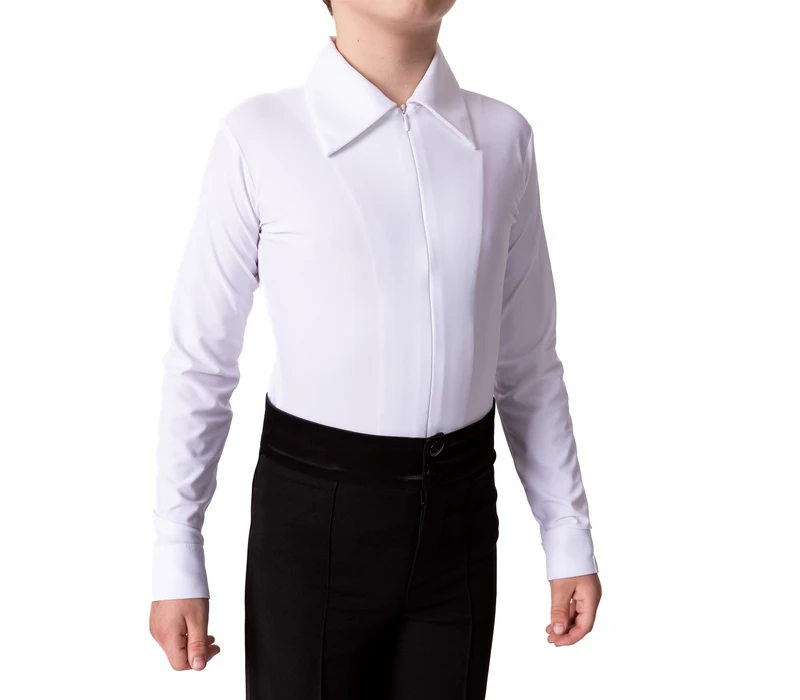 Dionis ballroom body shirt for boys - White