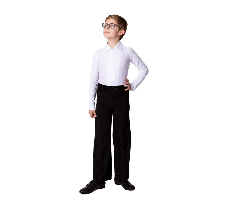 Dionis ballroom body shirt for boys - White