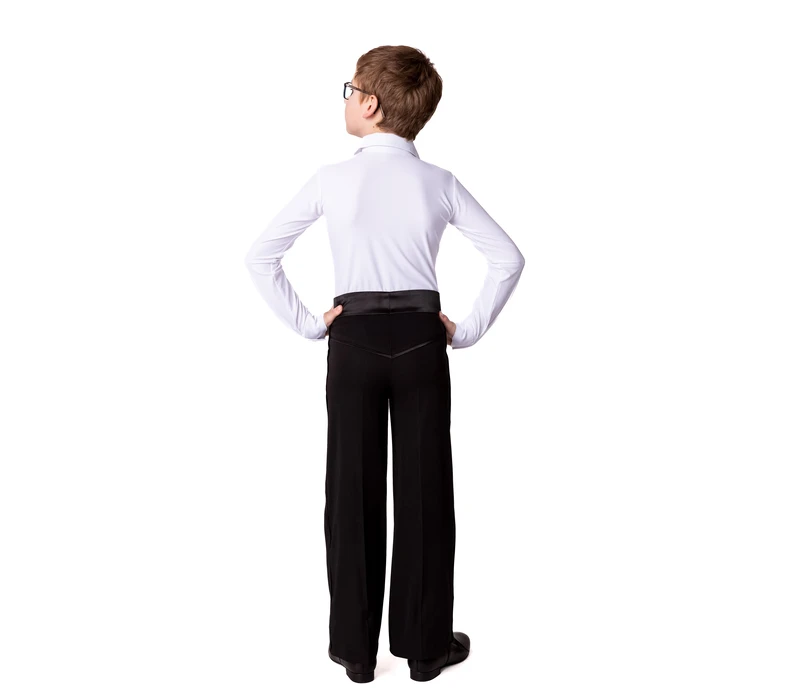 Dionis ballroom body shirt for boys - White