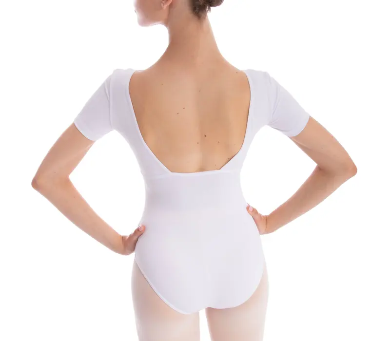 Dansez Vous Felia, women's cap sleeve leotard - White