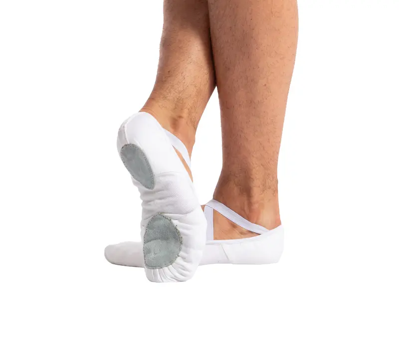 Dansez Vous Vanie L, elastic ballet slippers for men - White