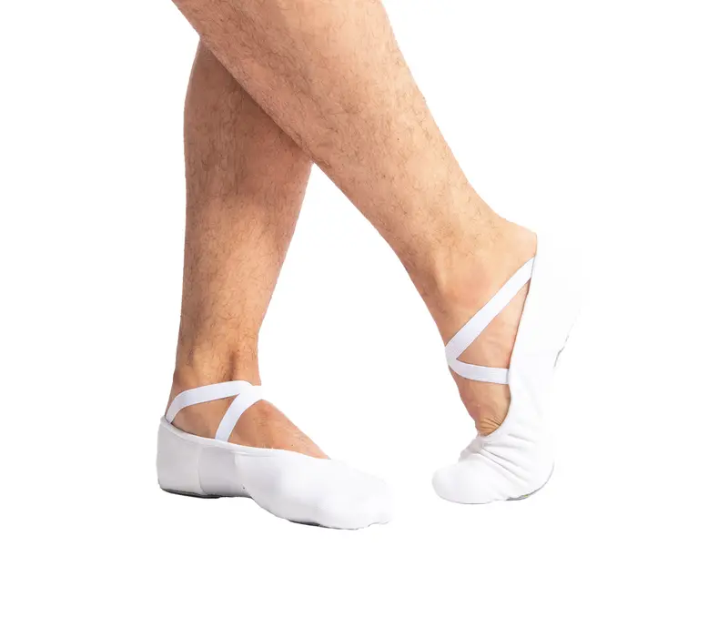 Dansez Vous Vanie L, elastic ballet slippers for men - White