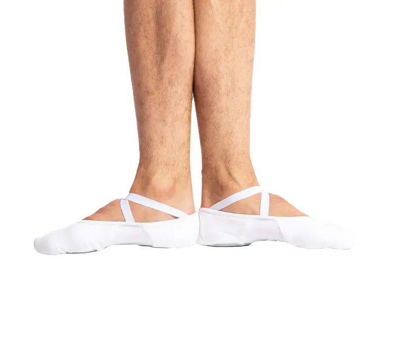 Dansez Vous Vanie L, elastic ballet slippers for men - White