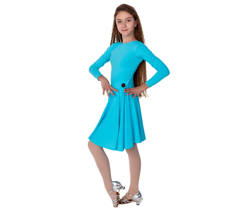 FSD Agnes, dress for girls - Turquoise